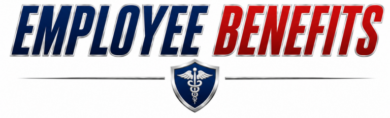 Professional 77-Call-Pete branded employee benefits banner featuring a blue brushed steel background with a red wave design.
